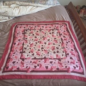 Kate Spade Pink Floral Silk Scarf